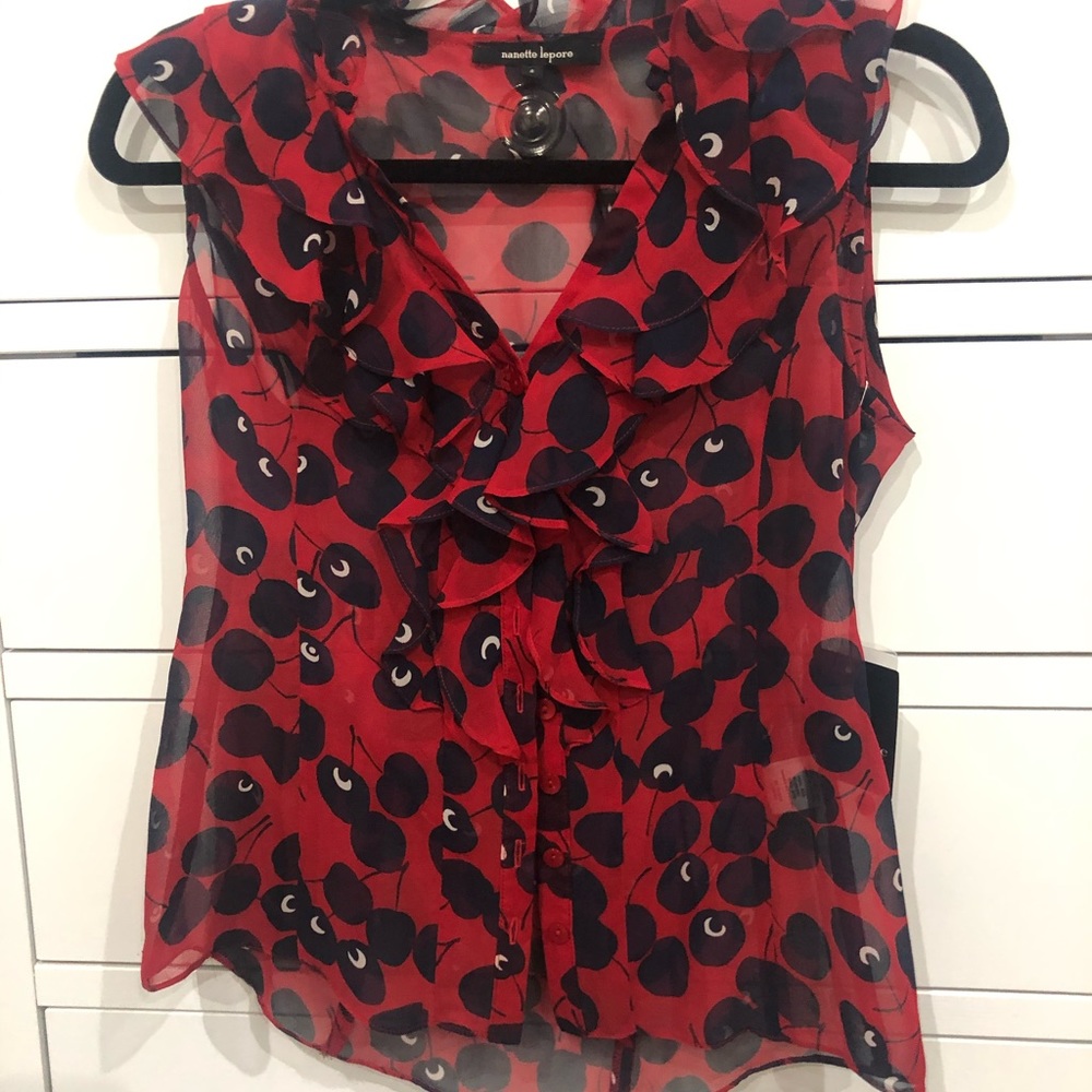 NWT Nanette lepore cherry top campari ink